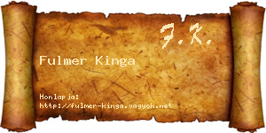 Fulmer Kinga névjegykártya